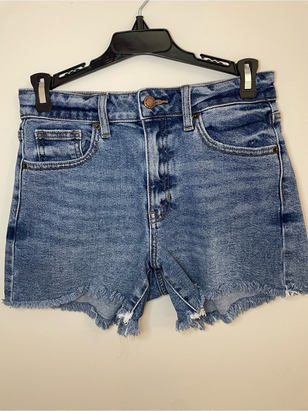 Just USA Distressed High-Rise Jean Shorts - Blue